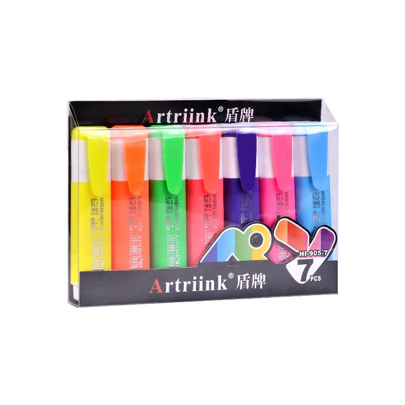 Wholesale of shield rainbow-colored highlighters, large-capacity single-head marker pens, student drawing and doodling pens, and colored pens Item Picture