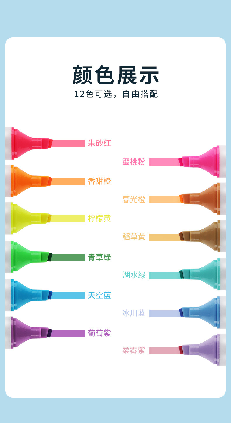 Booker MP4918 highlighter multicolor cuatro polos oleosos de gran capacidad para estudiantes de pintura de arte de destaques marcador especial pic 6