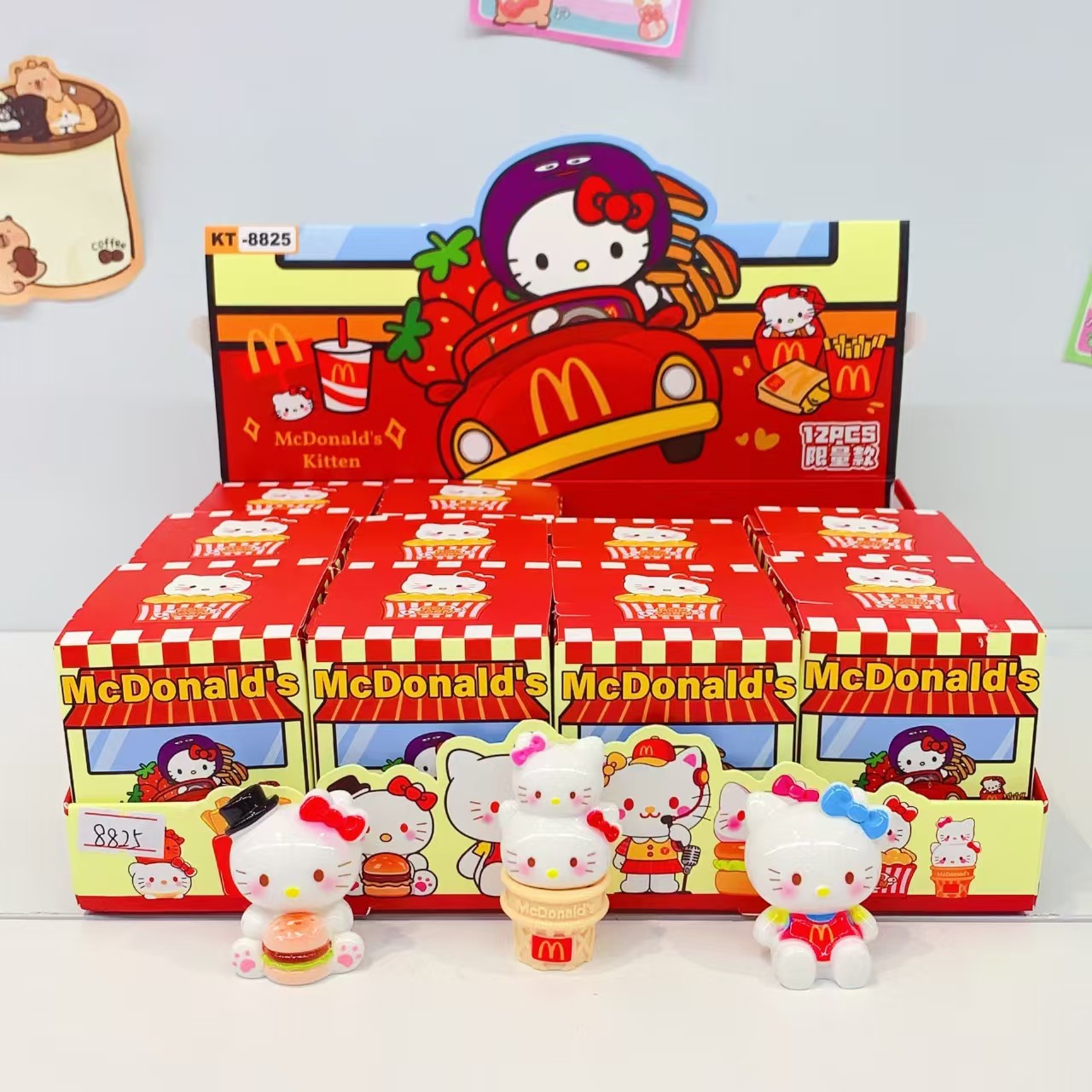 创意公仔麦当劳凯蒂猫系列盲盒玩具套装高颜值桌面摆件