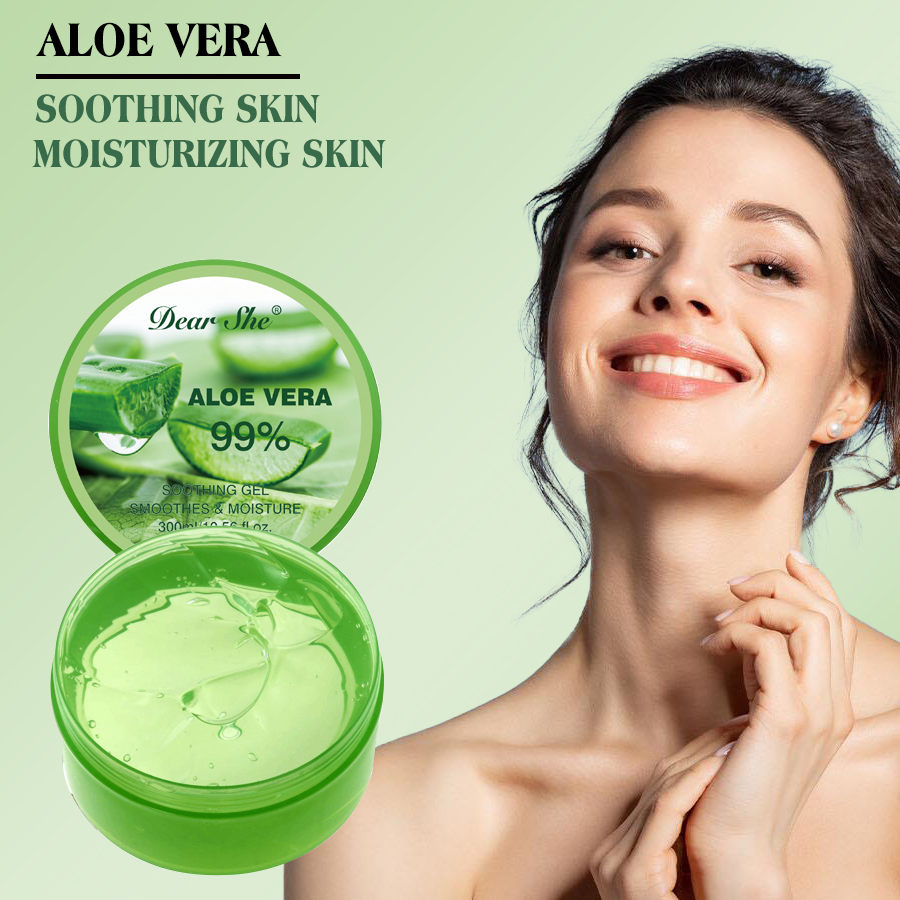 DEAR SHE Aloe vera Gel Hydrates and soothes Aloe Vera Gel Moisturizes and rejuvenates the skin