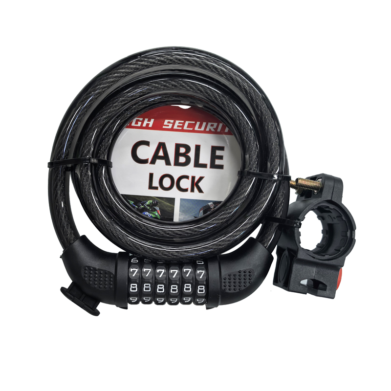 BG-6228 bicycle six-digit combination lock Mountain bike cable lock Cycling wire lock Belt Lock Frame Steel rim lock Application Scenario