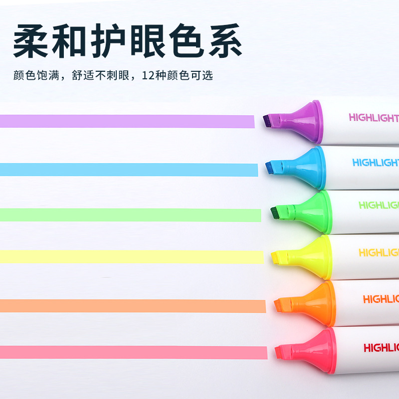 Baok Highlighter multi-color square rod oil-based large-capacity special marker for art and painting students to mark key points Application Scenario