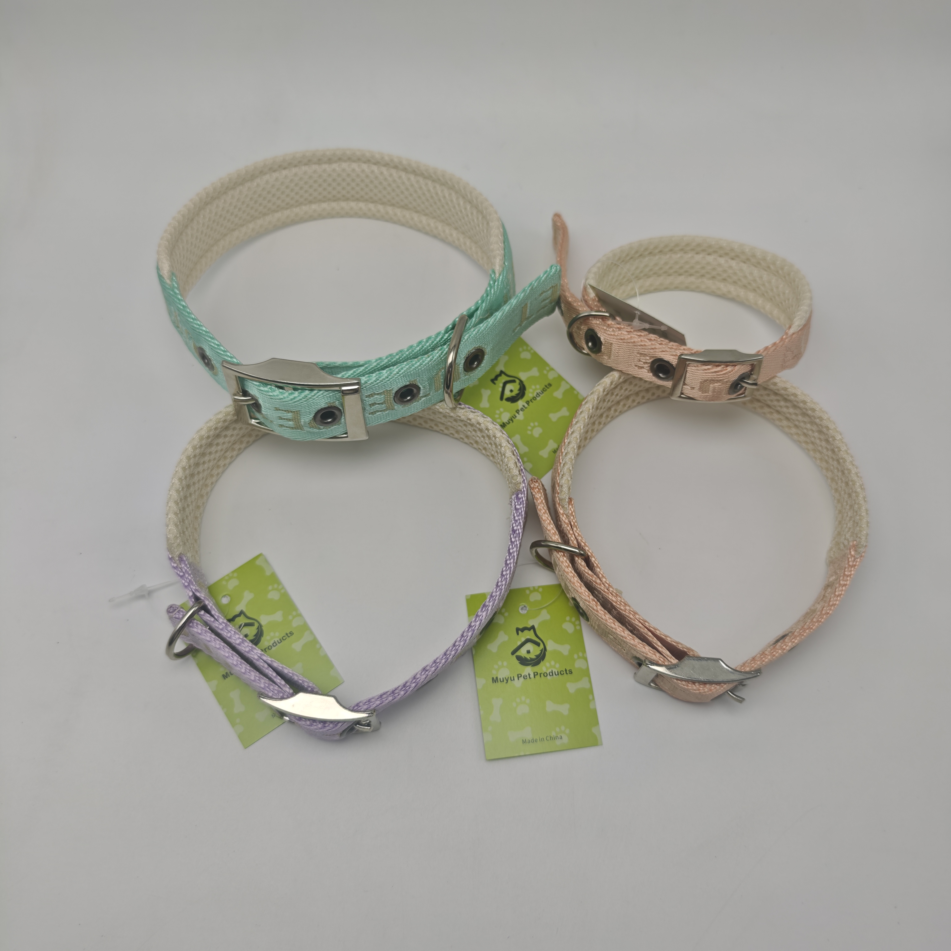 宠物用品狗链圈泡面项圈彩棉中小型犬宠物牵引绳彩棉项圈