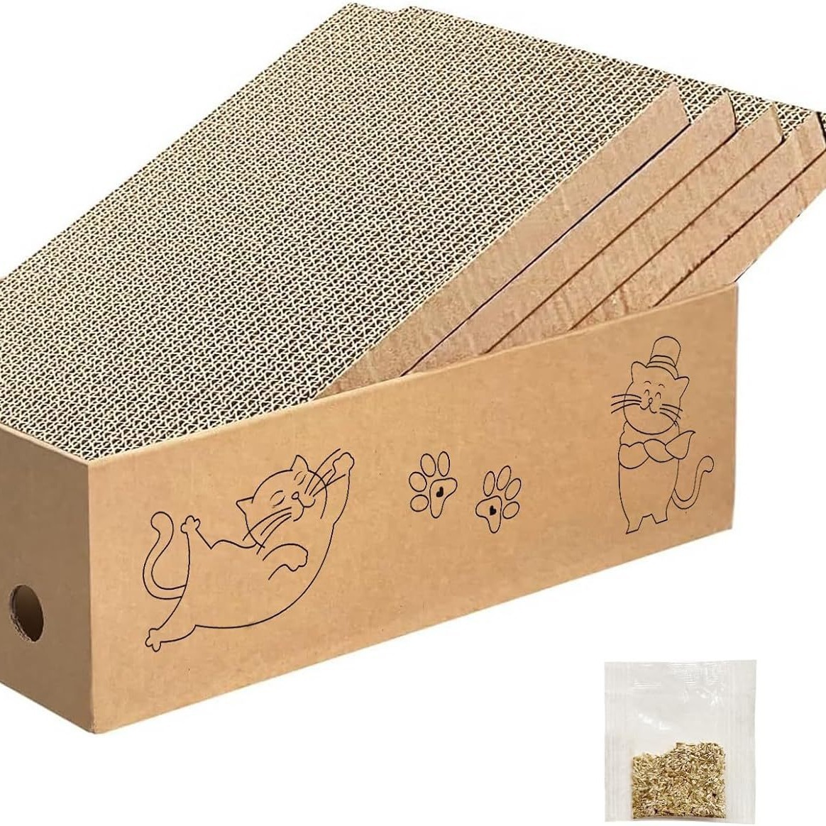 猫抓板猫窝一体四季通用沙发防抓猫玩具耐磨不掉屑猫咪磨爪猫爪板 Specification image
