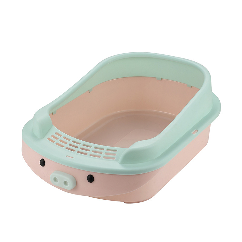 Cartoon-style piggy cat litter box, large closed cat toilet, cat supplies, pet wholesale, household customization Item Picture