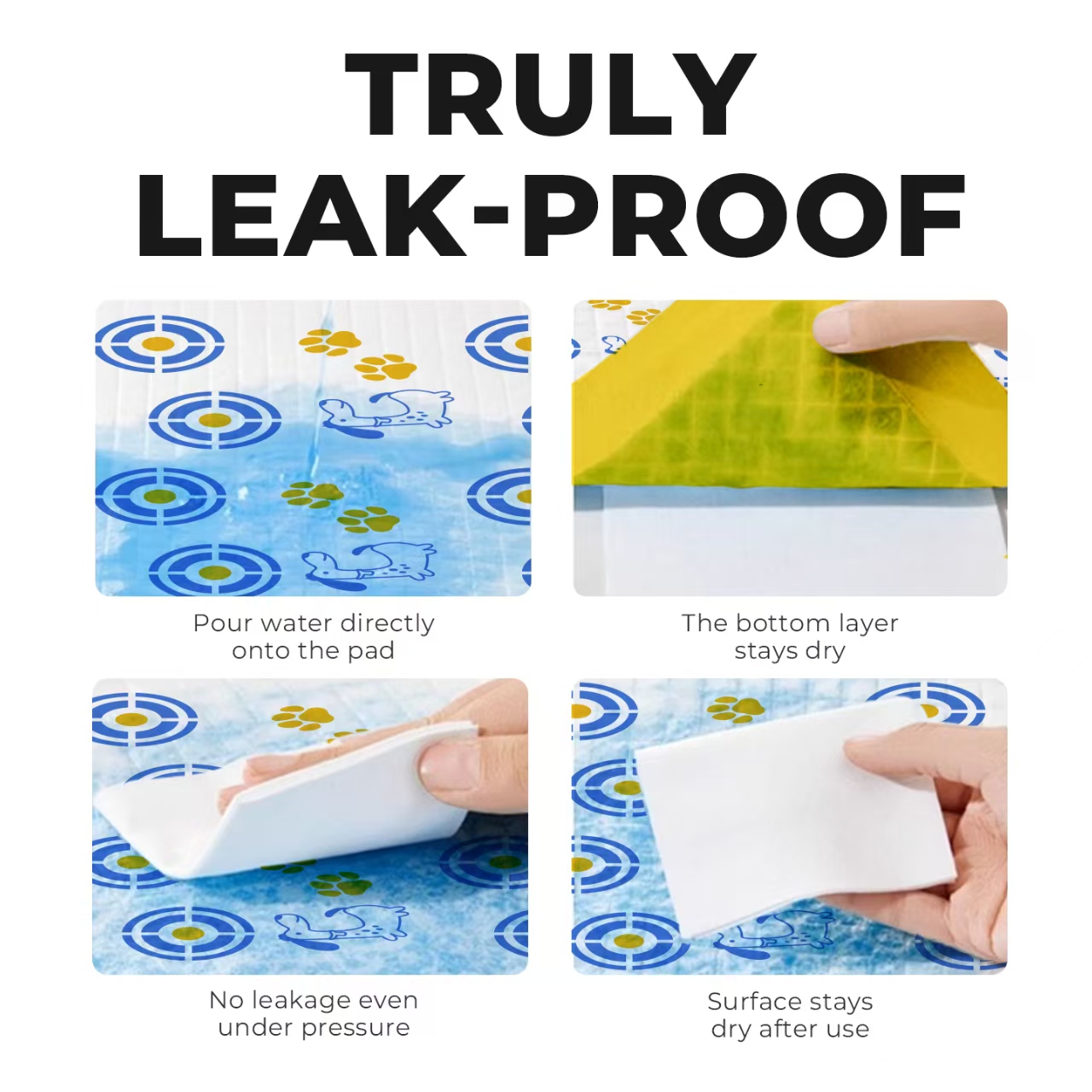 Pet diaper pads, dog paper urine pads, thickened absorbent and deodorizing urine pads for puppies and cats Specification image