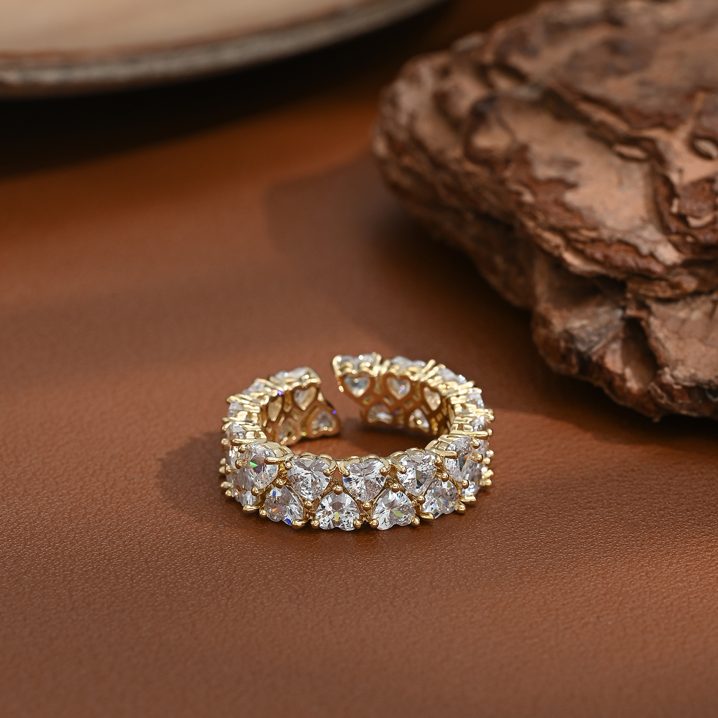 New fashionable lover's heart-shaped opening ring for daily gifting