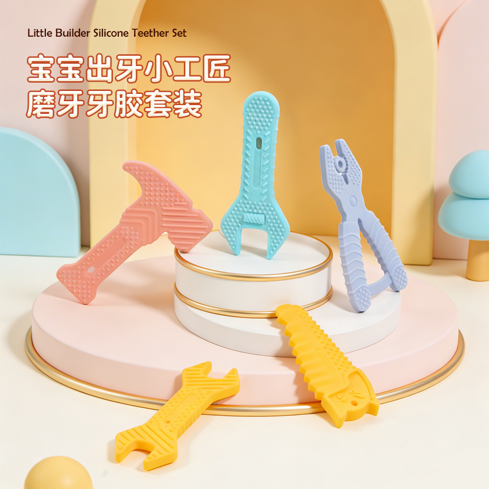 彩色硅胶牙胶工具套装 其他卫浴洗漱用具 多功能软胶洁牙清洁套装