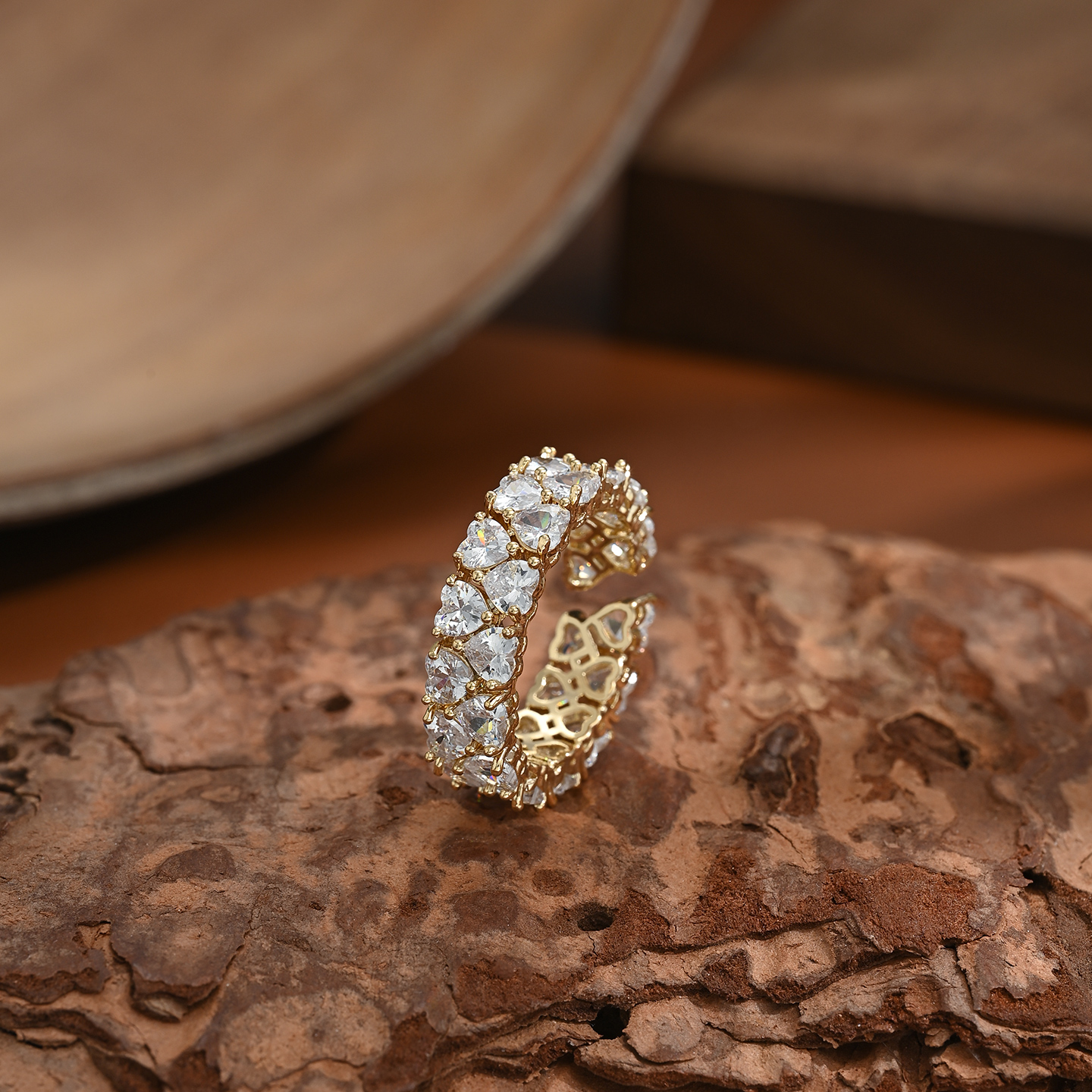 New fashionable lover's heart-shaped opening ring for daily gifting details Picture