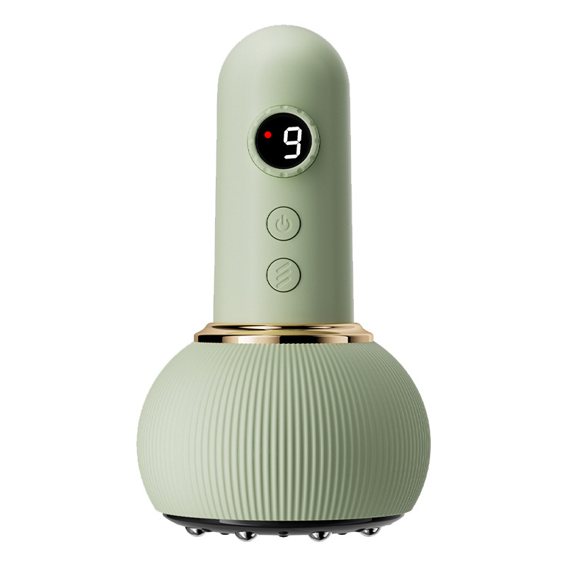 Green electric meridian brush, gua sha instrument, cupping instrument, universal massage brush, suction sha, cupping, abdominal and back massage