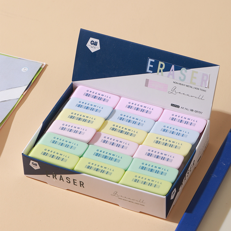 HR-09797 Colorful Small bevel Cut, compact and convenient to carry eraser Specification image