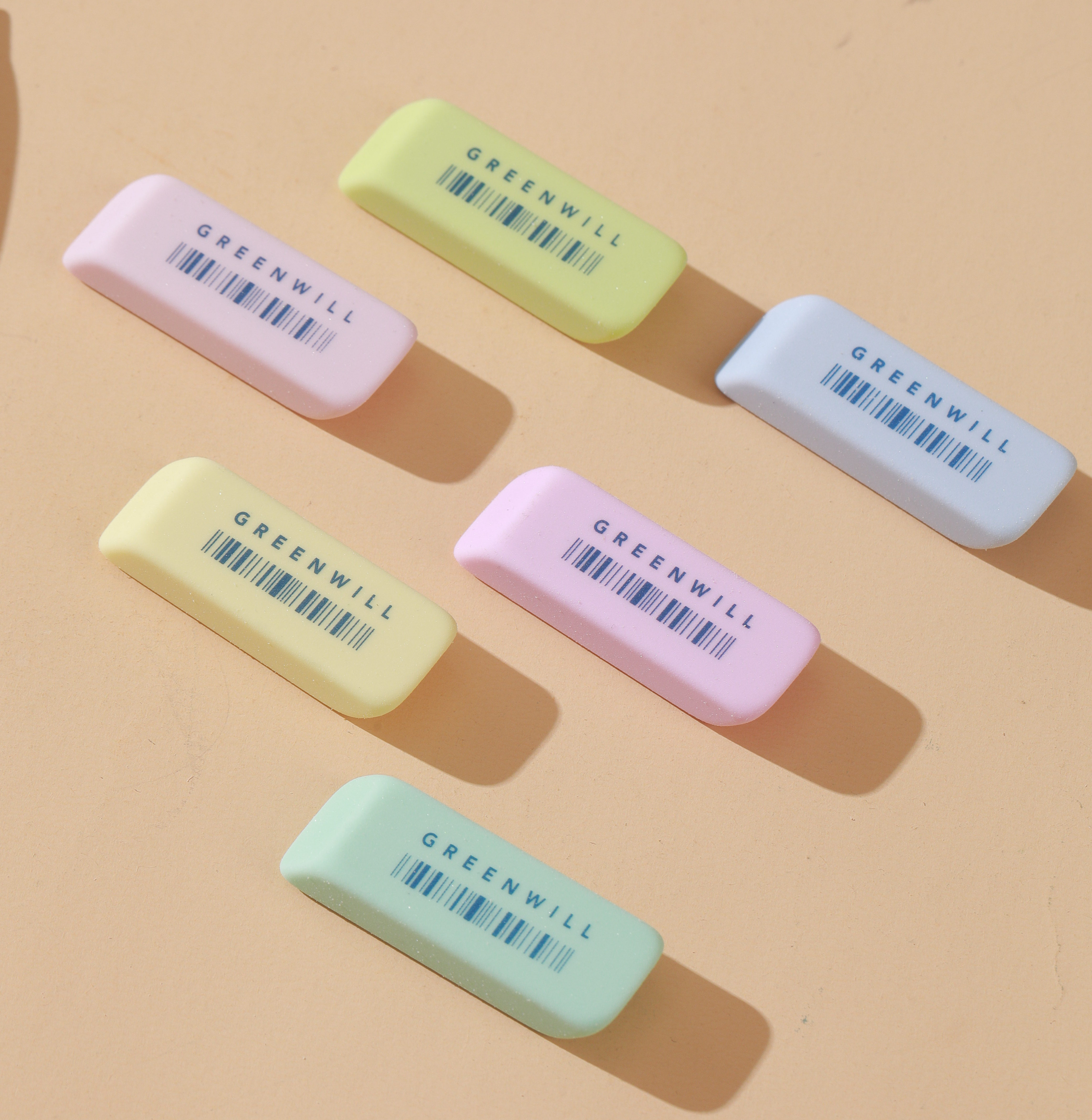 HR-09797 Colorful Small bevel Cut, compact and convenient to carry eraser Item Picture