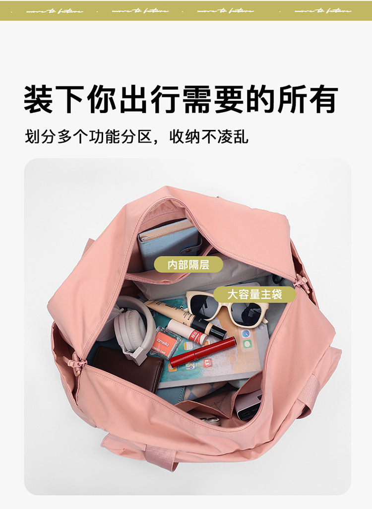 Large-capacity single-shoulder bag, travel bag, pull-up suitcase, storage bag, maternity bag, large-capacity single-shoulder crossbody bag, fitness bag detail image 19