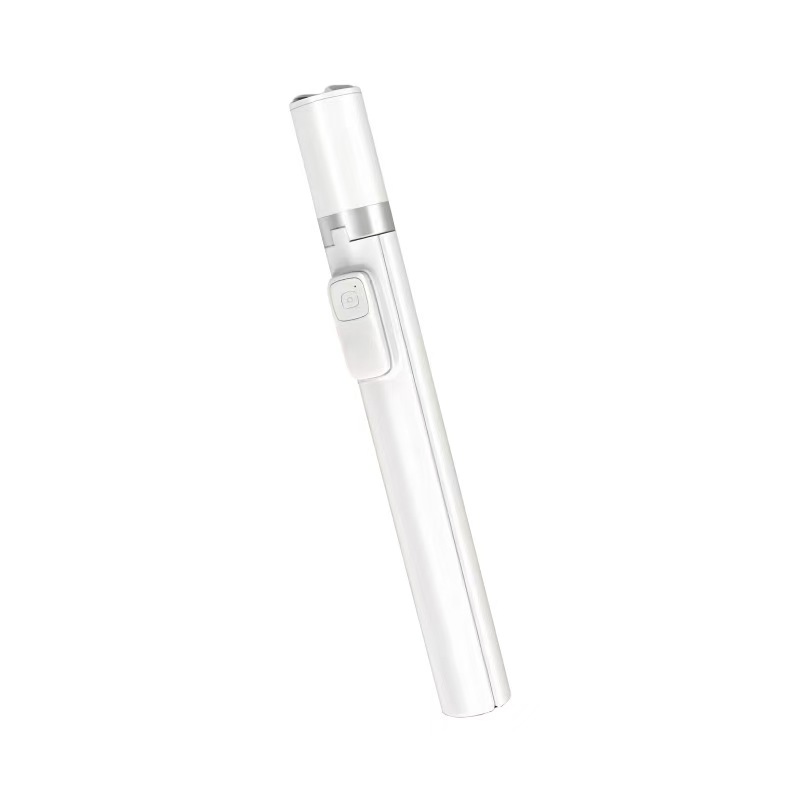 白色自拍杆 拍立得专用自拍支架 伸缩便携轻巧白底实物图