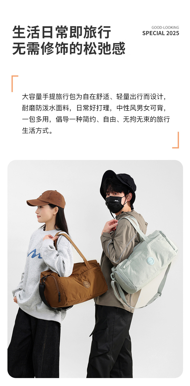 The new crossbody bag is simple, versatile, lightweight and has a large capacity. It is made of nylon fabric, a single-shoulder mummy bag, a commuting travel crossbody bag, a fitness bag, a yoga bag and a storage bag detail image 14