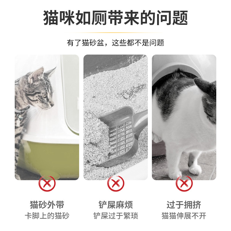 Cartoon-style piggy cat litter box, large closed cat toilet, cat supplies, pet wholesale, household customization Specification image