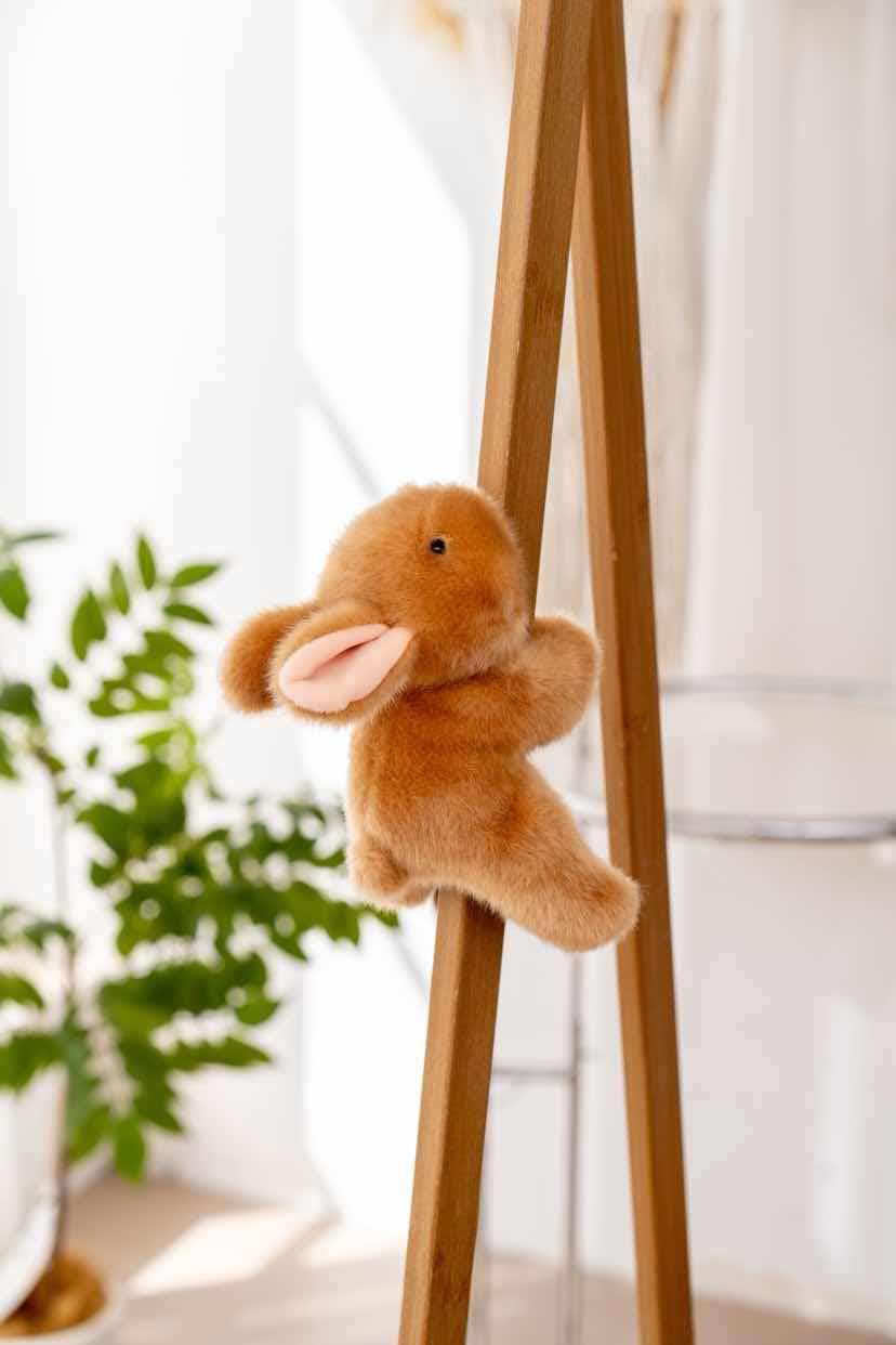 Very precious, fragrant, soft, magnetic Mi Rabbit fridge magnet, plush doll, toy table companion doll, cute and fun, ideal for gifting. Beige plush rabbit magnetic sticker switch for home decoration. Beige plush rabbit