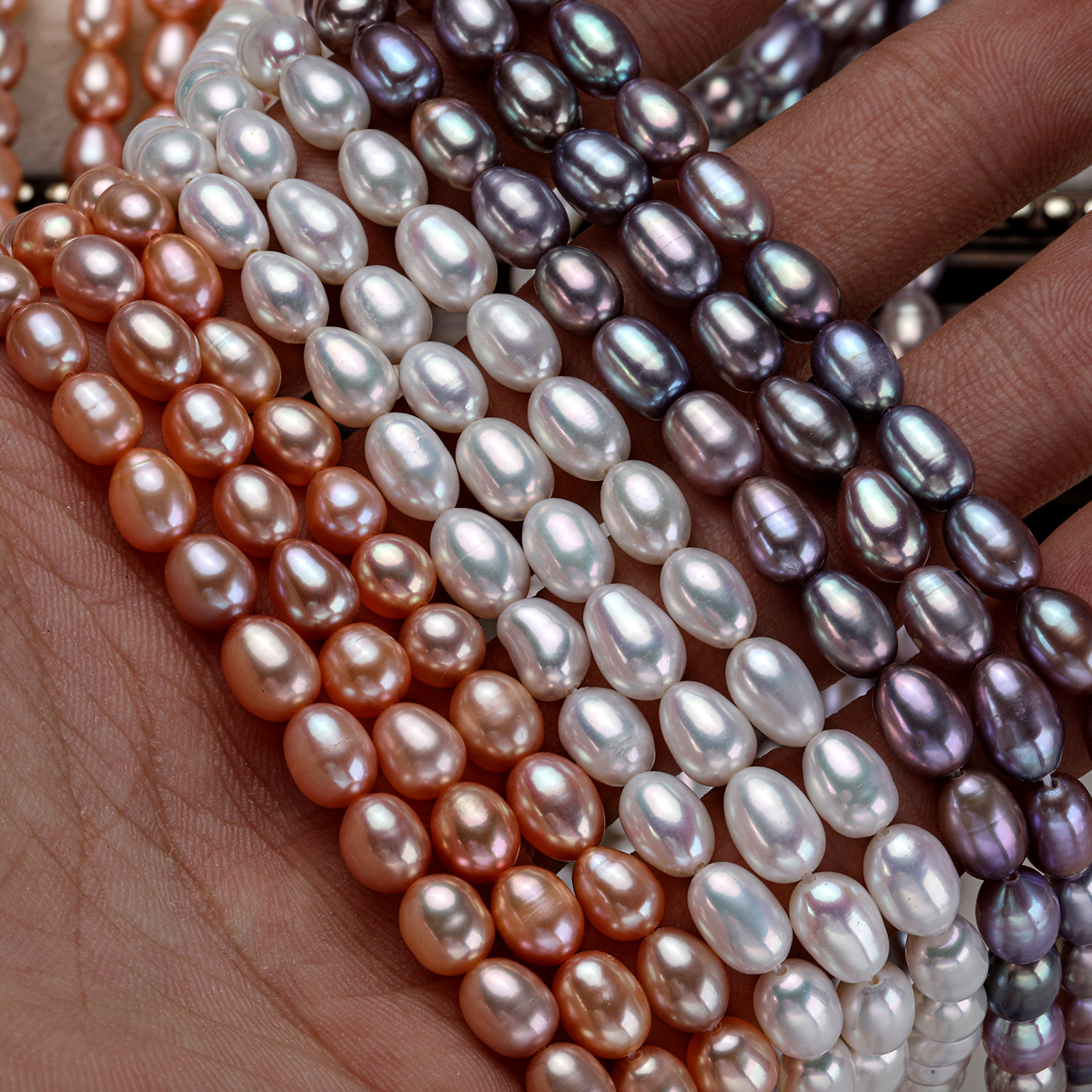 Natural freshwater pearls, 6-7-meter-shaped colored pearl strings, crystal handcrafted strings, glass beads, scattered beads, diy handcrafted material necklaces details Picture