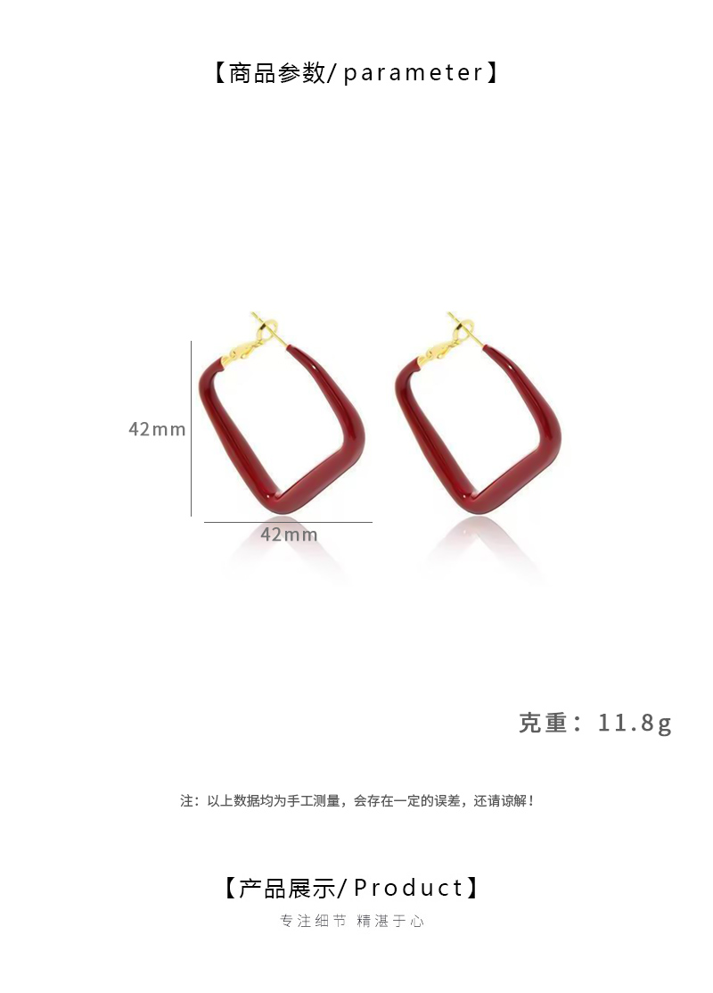 小众设计简约个性方形设计感日常百搭款耳饰 pic 2