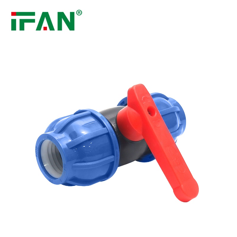 IFAN PP Quick-Connect Ball Valve with Red Long Handle details Picture