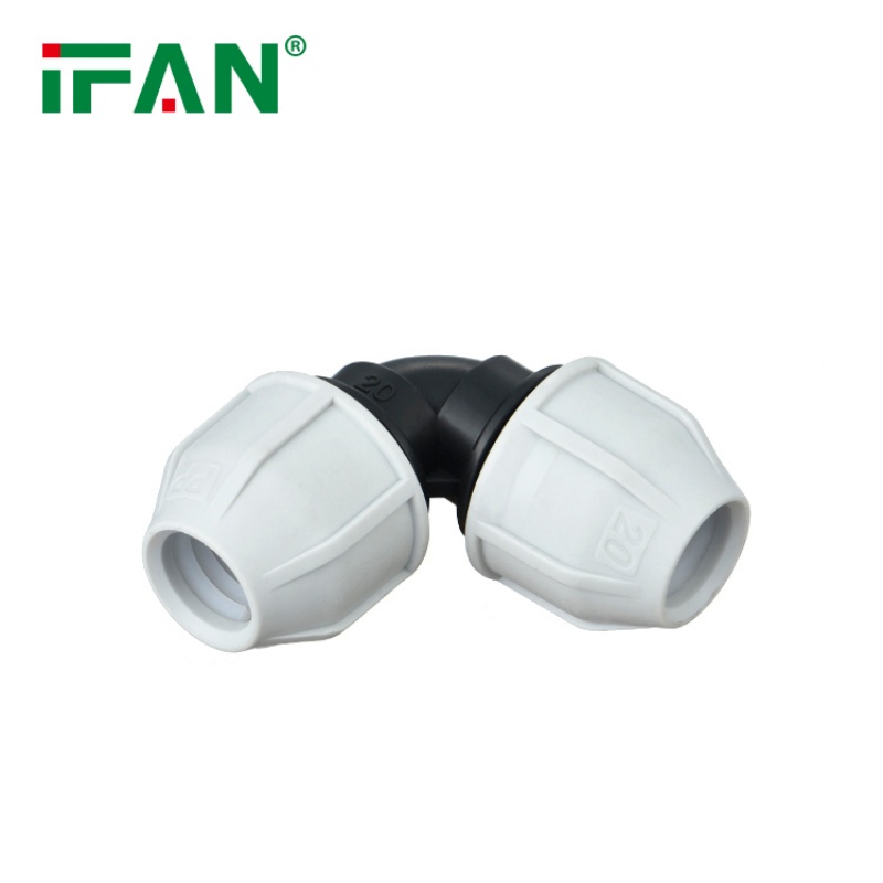 White PP Pipe Fitting Pressure-Resistant Sealed Elbow