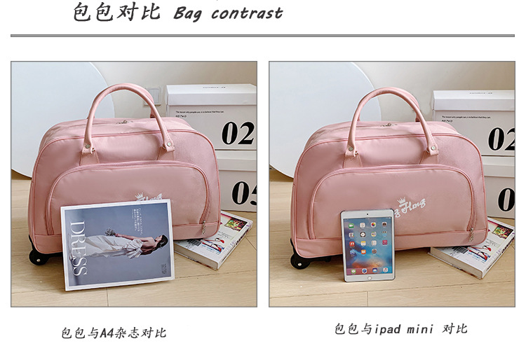 Large-capacity trolley travel bag, short-distance business trip waterproof foldable carry-on suitcase, trolley bag, lightweight carry-on luggage bag detail image 13