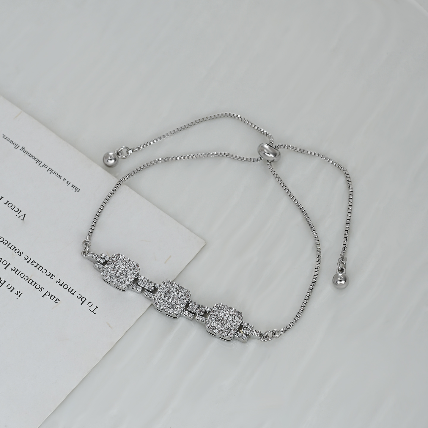 2026 new style of light luxury jewelry for women, geometric cube sugar adjustable pull-out bracelet wholesale stores details Picture