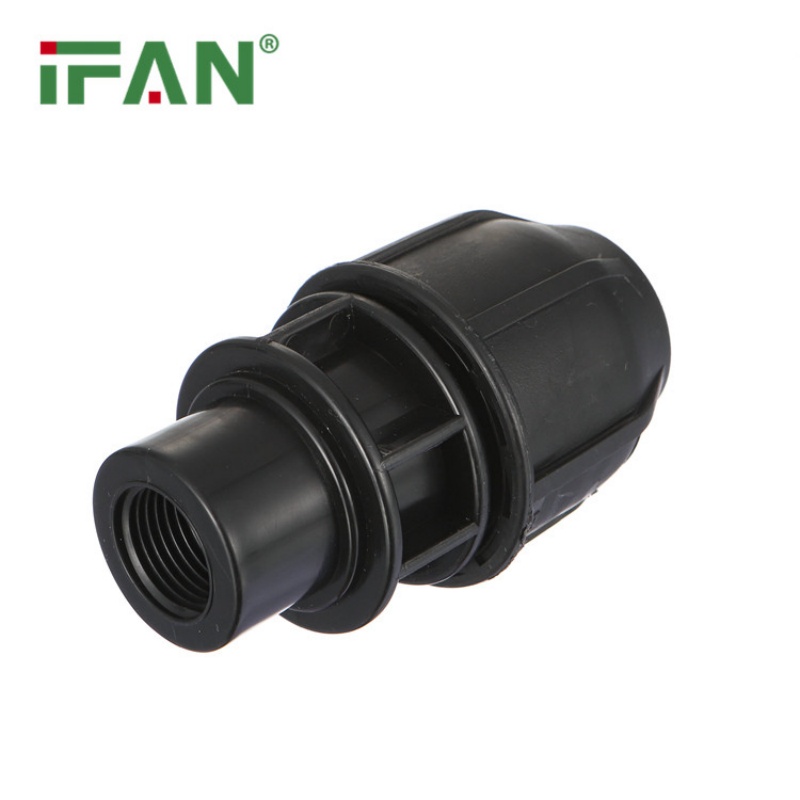 Black IFAN PP Quick-Connect Female Threaded Straight Connect