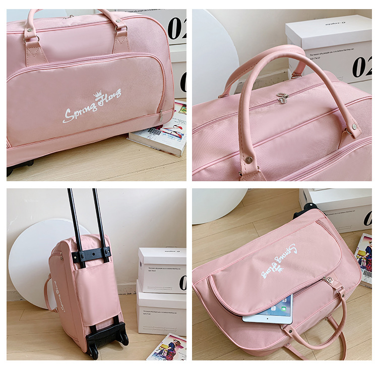 Large-capacity trolley travel bag, short-distance business trip waterproof foldable carry-on suitcase, trolley bag, lightweight carry-on luggage bag detail image 7