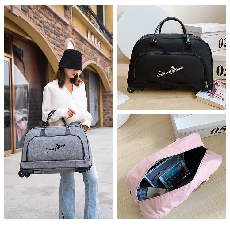 Large-capacity trolley travel bag, short-distance business trip waterproof foldable carry-on suitcase, trolley bag, lightweight carry-on luggage bag detail image 3