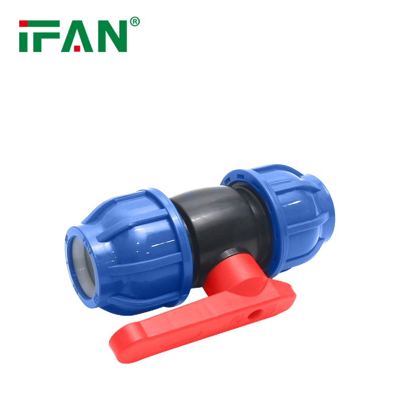 IFAN PP Quick-Connect Ball Valve with Red Long Handle Item Picture