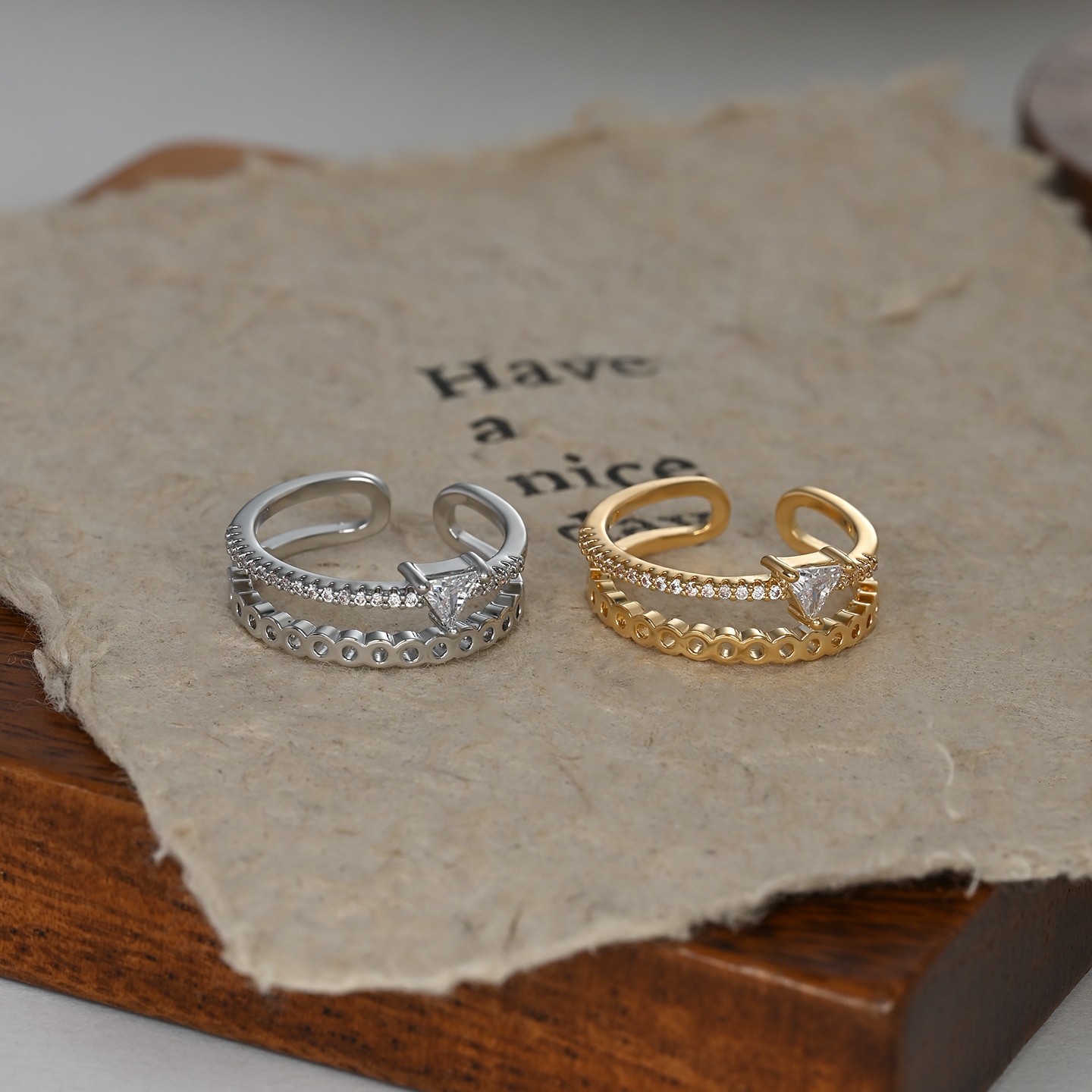A new double-layer hollowed-out high-end opening design everyday versatile ring for summer 2026 Item Picture