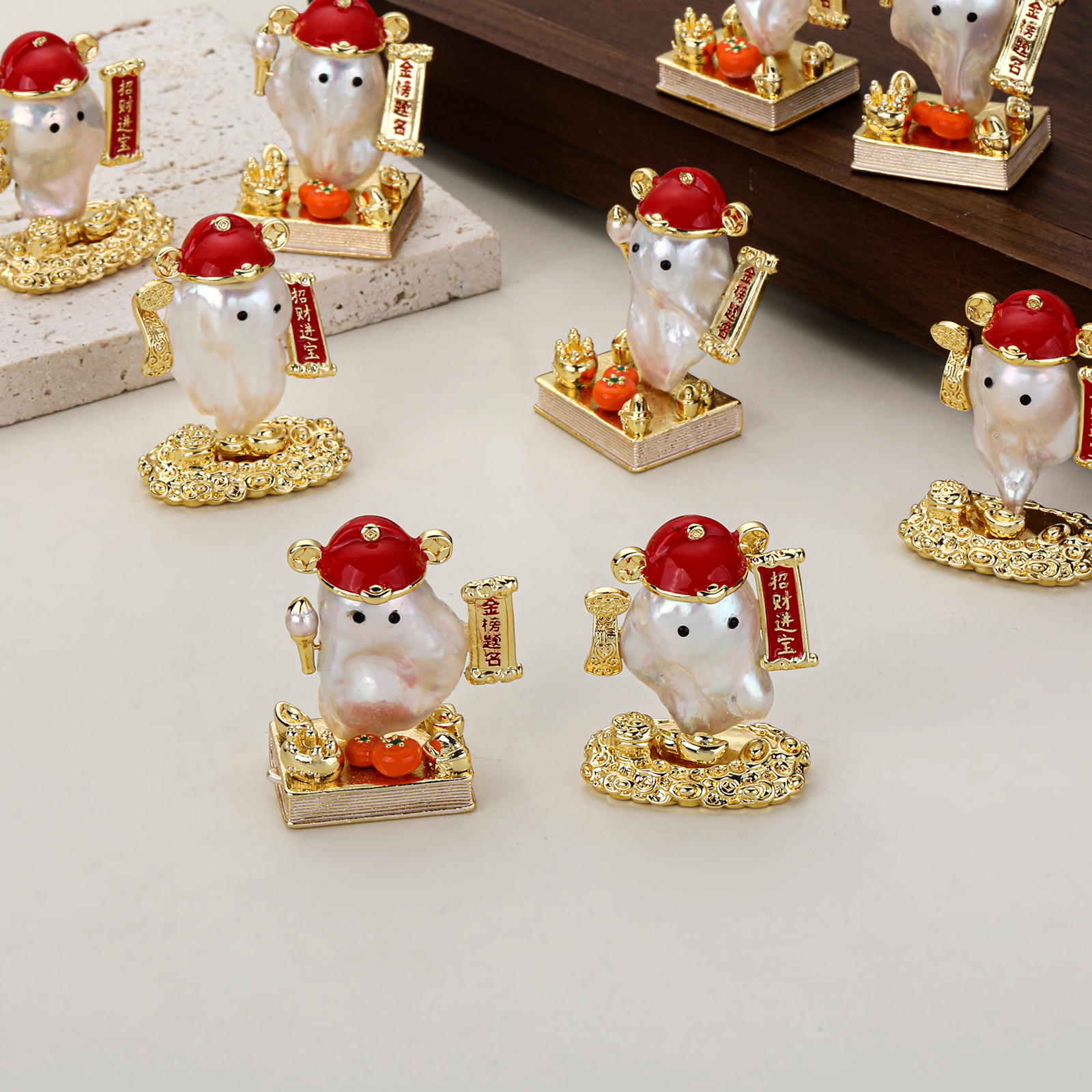 Wholesale of new natural freshwater Baroque pearl tabletop ornaments and exquisite handicrafts Specification image