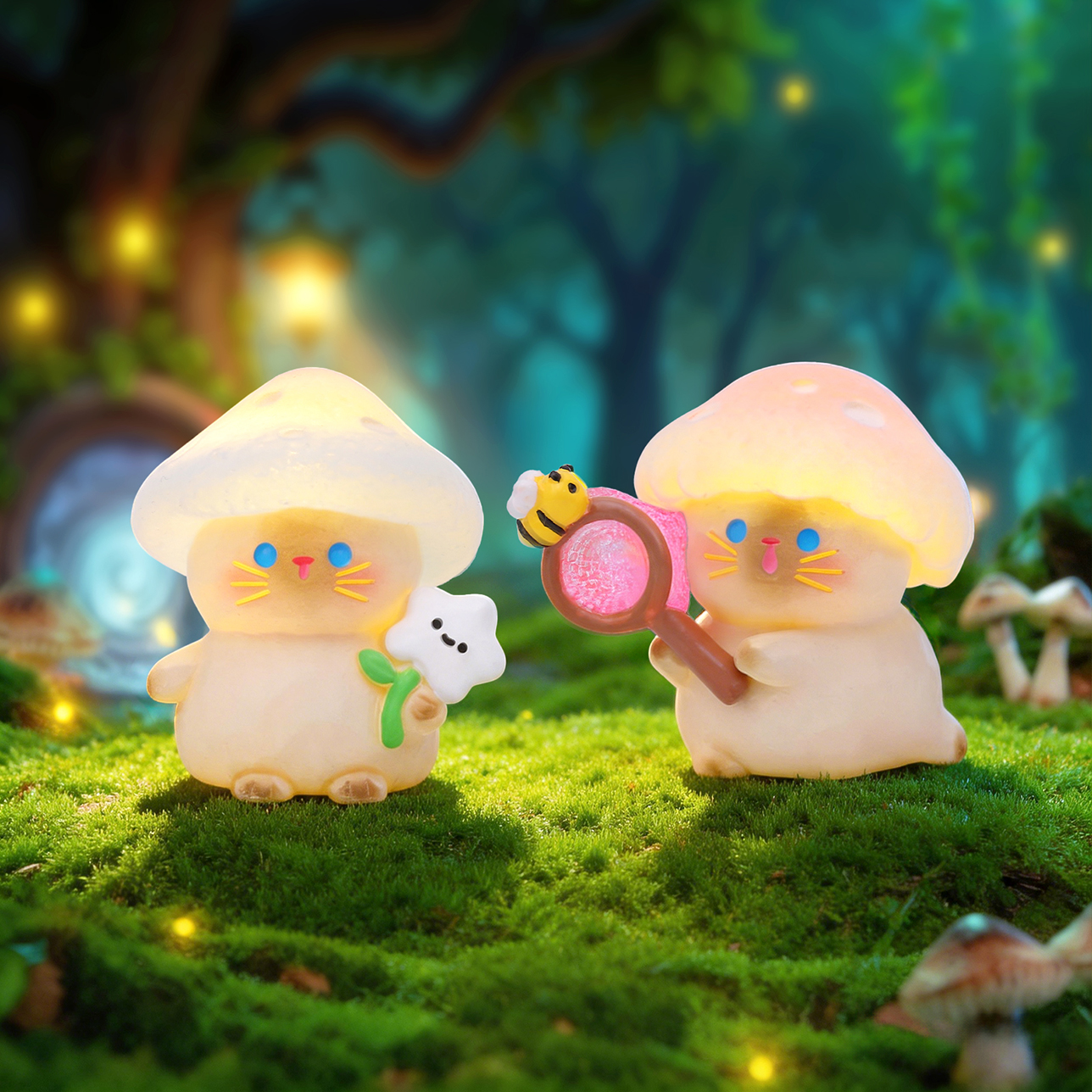 Office desktop ornaments, poisonous Mushroom Exploration diary blind box, cartoon collectible figurines, resin handicrafts Application Scenario