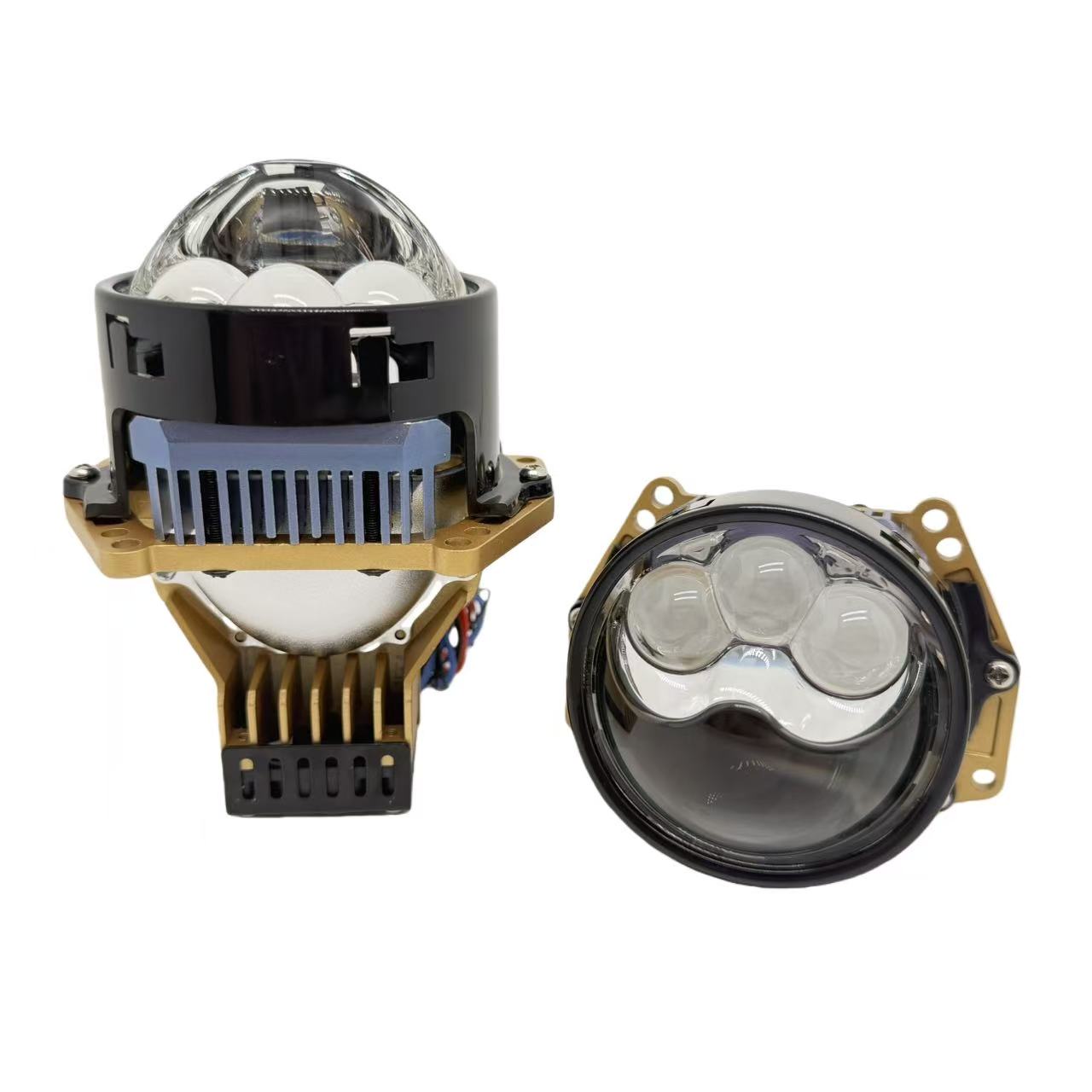 The headlamps of the car are equipped with three direct dual-light LED lenses, 68W high-power modified headlamps, and high and low beam laser headlamps