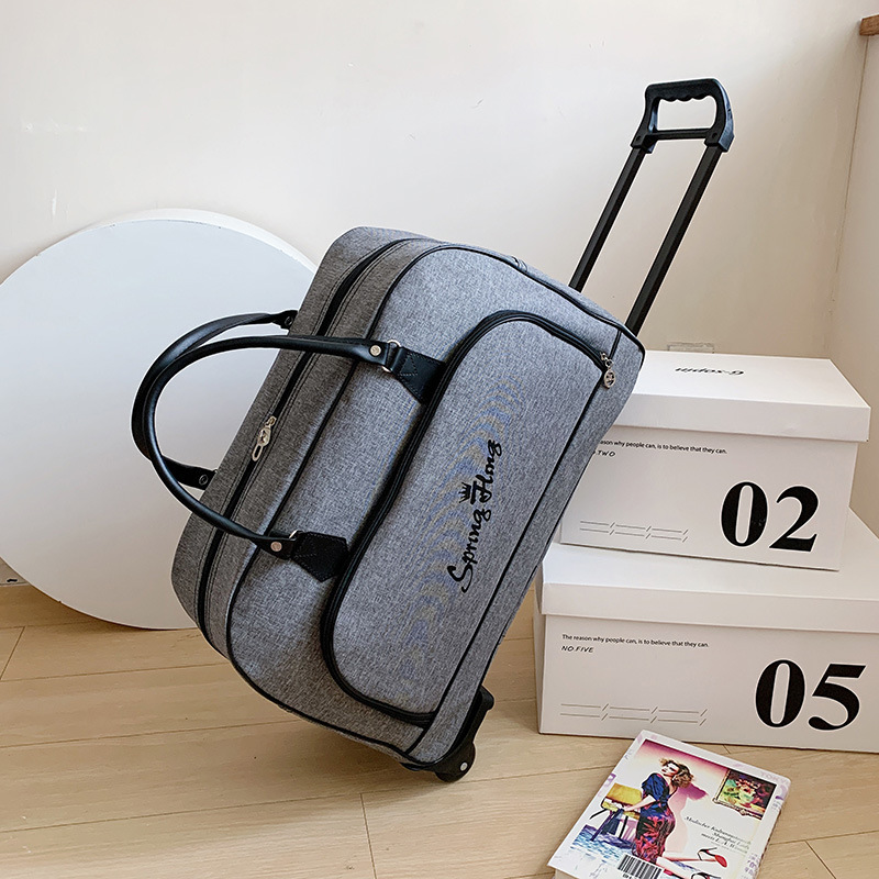 Large-capacity trolley travel bag, short-distance business trip waterproof foldable carry-on suitcase, trolley bag, lightweight carry-on luggage bag