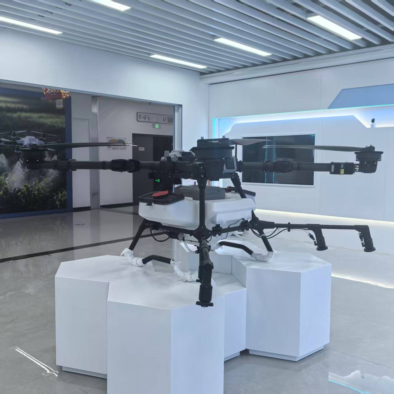 The black plant protection drone is highly efficient and stable in agricultural spraying operations pic 1
