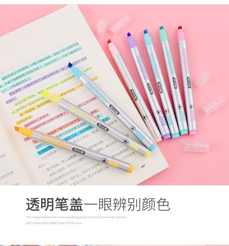 Guangna GN822 eye-protecting Highlighter Pen Set, student doodle notebook pen, Key line marking pen, colored Marker pen pic 8