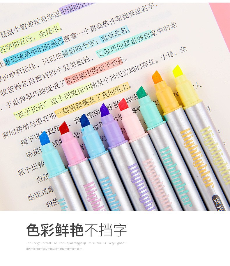 Guangna GN822 eye-protecting Highlighter Pen Set, student doodle notebook pen, Key line marking pen, colored Marker pen pic 7