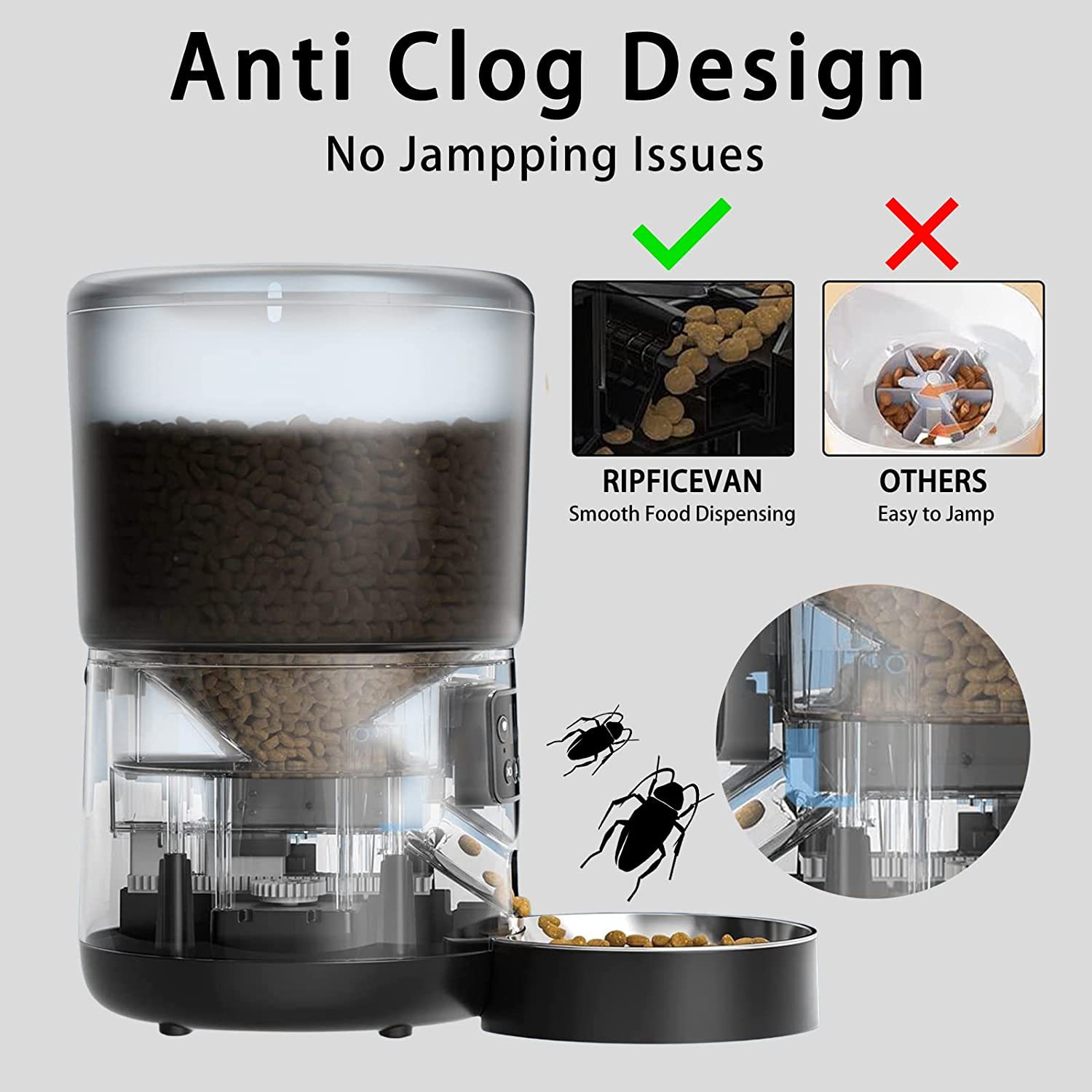 Automatic cat feeder 4L meal doodle APP remote WIFI smart pet feeding, cat and dog supplies feeding details Picture