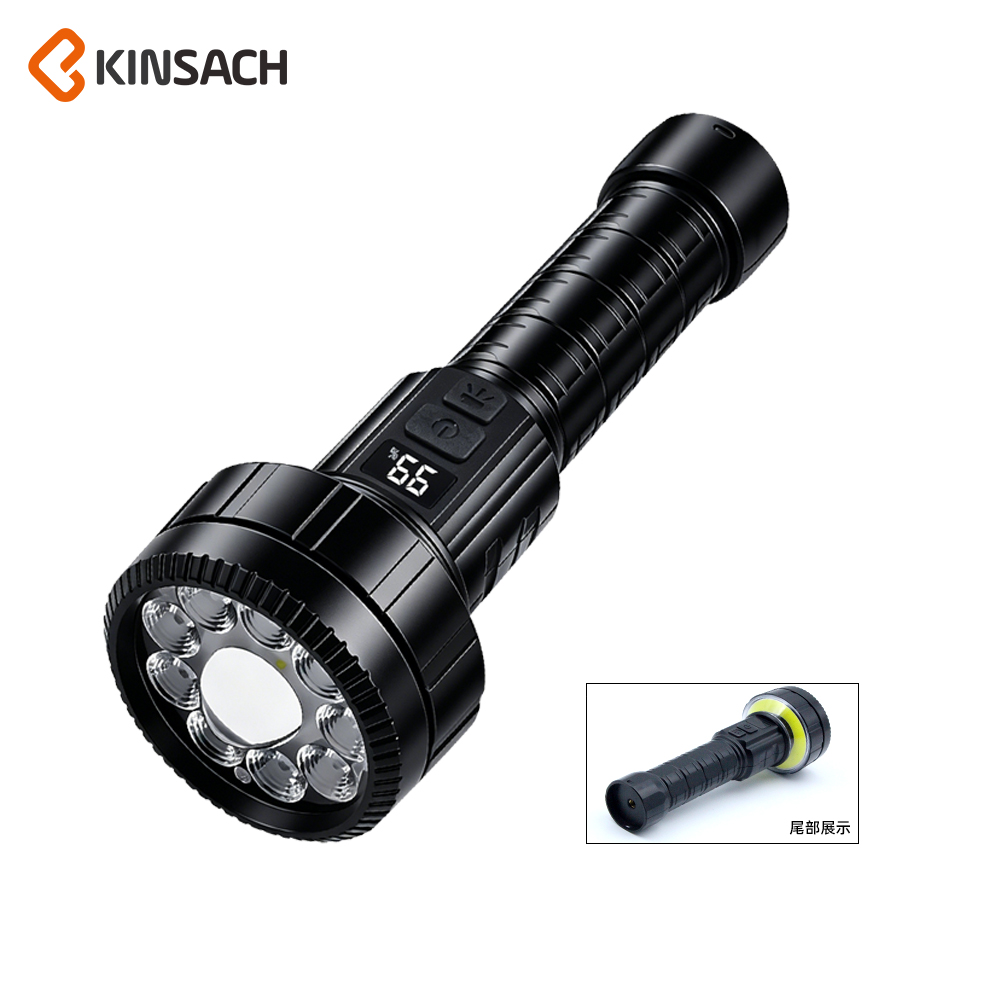 KINSACH work light White laser high-intensity flashlight with stand set, multi-functional emergency lighting portable flashlight
