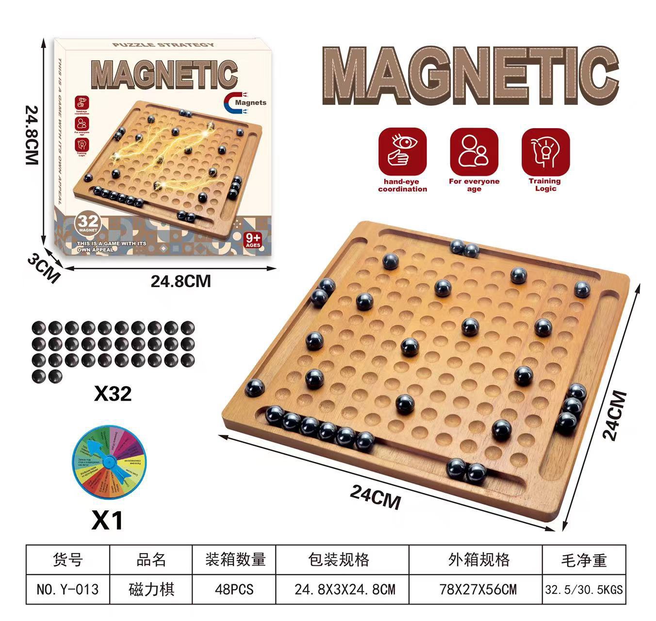 TL79774 Fun Magnetic Beading Board Game, Suitable for adults and children, concentration Logic Training, parent-child Interactive Toy details Picture