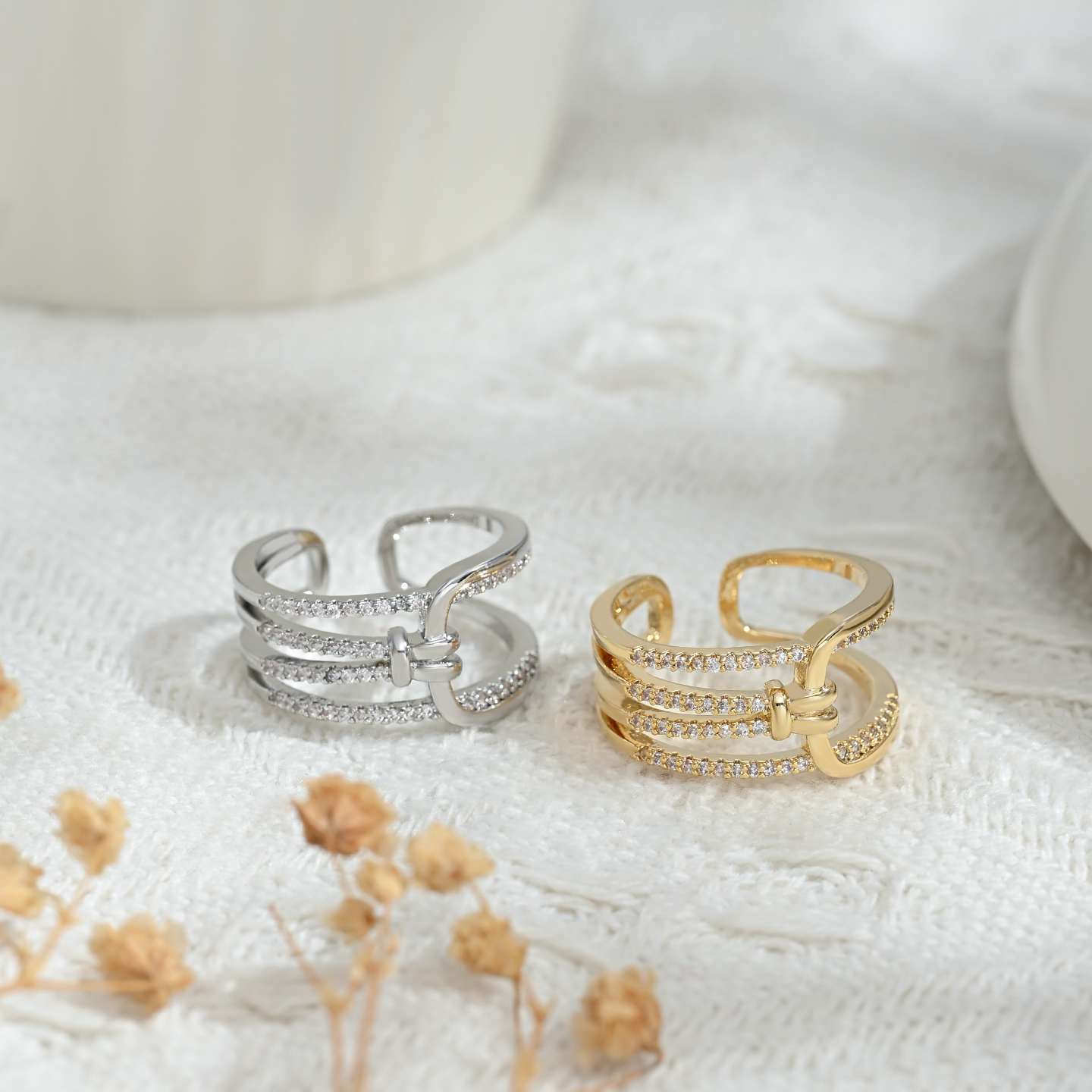 2026 New style personalized open ring, women's niche design, bow ring, exquisite index finger ring