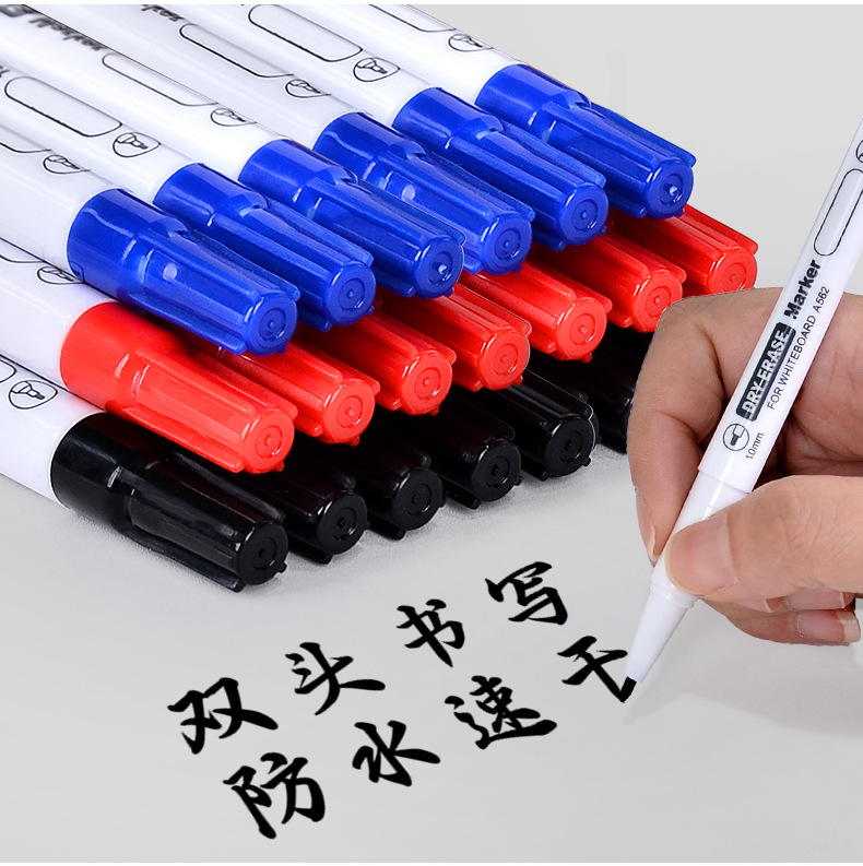 Double-headed marker pen A562, fine pen tip, waterproof, quick-drying marker pen, classic three-color drawing pen for art painting and doodle pic 9