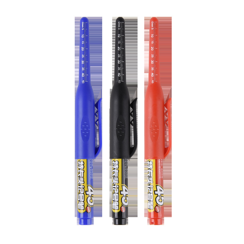 A 45mm long-tipped marker pen that can be filled with ink, oil-based, waterproof, and is specially designed for woodworking. A 1.0mm long-tipped deep hole marker pen Item Picture