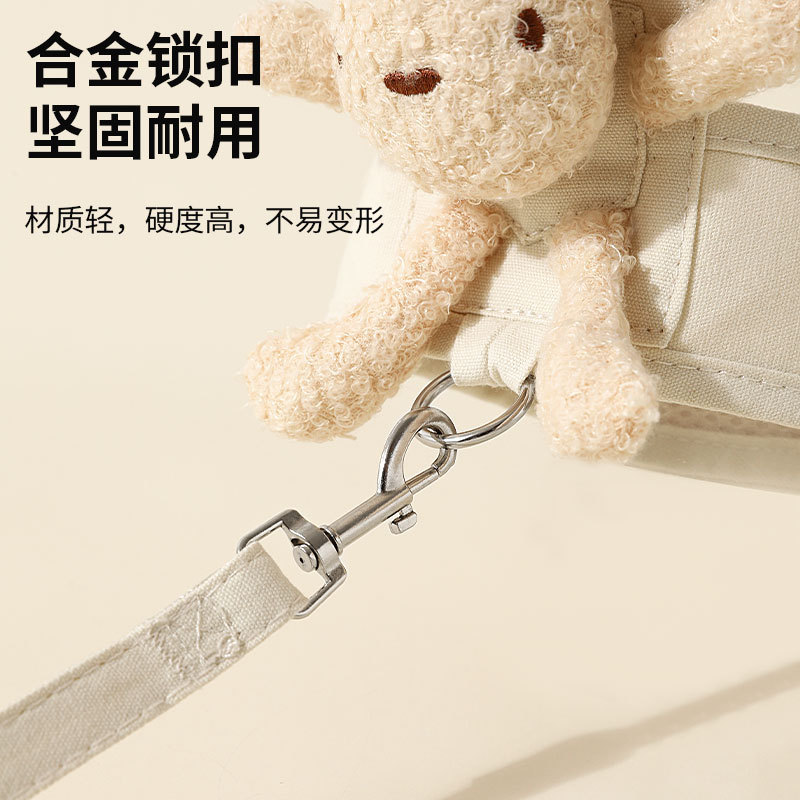 Cross-border dog chest harness leash, cute plush rabbit vest style outdoor Corgi dog walking collar details Picture