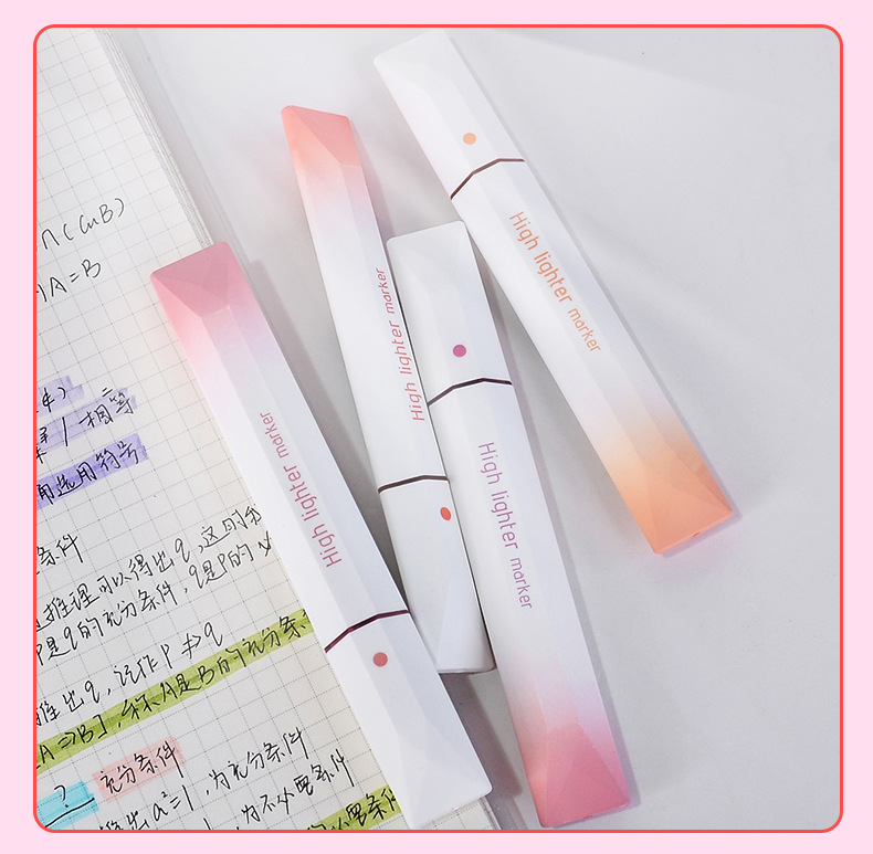 Gradient color highlighter HP-6670, high appearance level color key point marking, student marker pen, eye-protecting color, large capacity wholesale pic 10