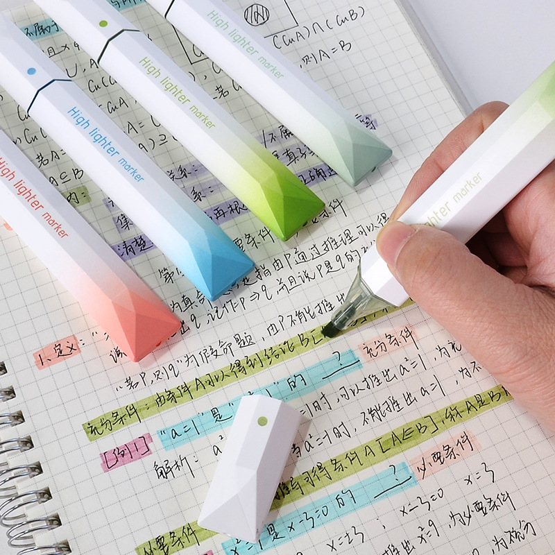 Gradient color highlighters, high appearance level color key marking, student marker pens, eye-protecting color, large capacity wholesale Specification image