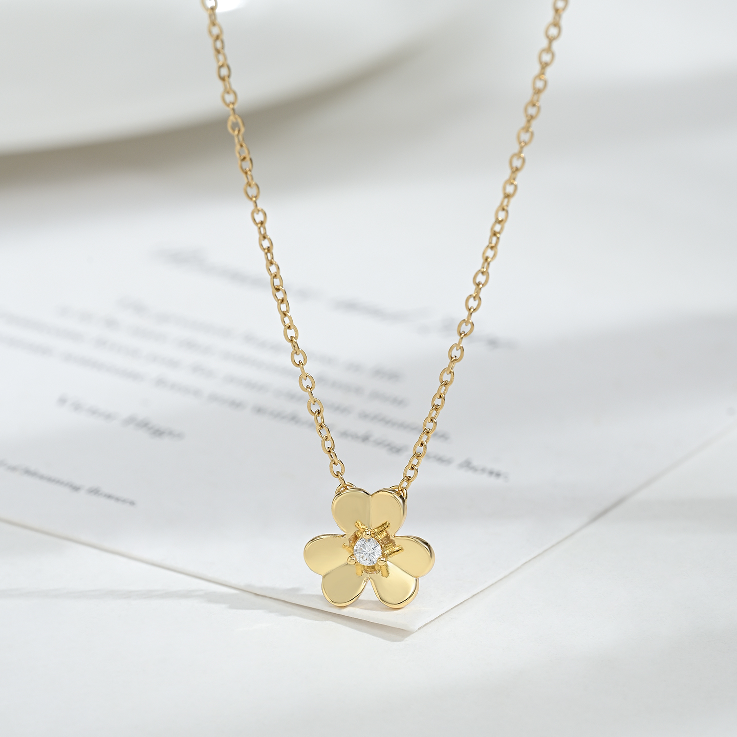 20269新款金色银色三叶花优雅甜美百搭款 Item Picture