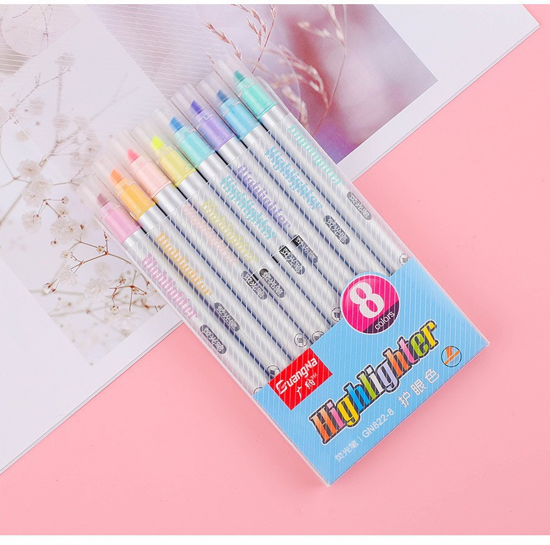 Guangna GN822 eye-protecting Highlighter Pen Set, student doodle notebook pen, Key line marking pen, colored Marker pen pic 10